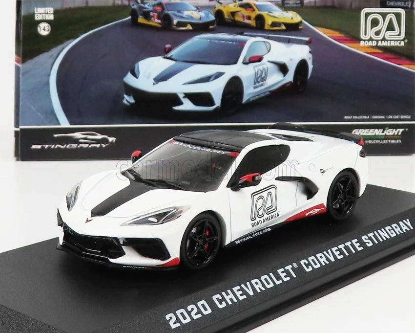 1/43 GREENLIGHT - CHEVROLET - CORVETTE C8 OFFICIAL PACE CAR ROAD AMERICA 86623 - Immagine 1 di 1