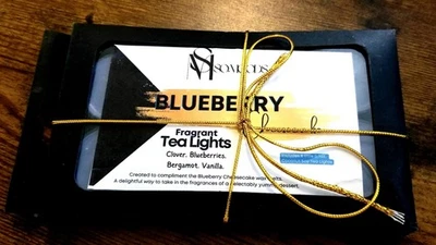 Velas perfumadas Tealight - Fragancia de postre de arándanos contiene 8 tazas Tealight Foto 1 de 3