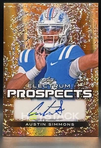 2024 Leaf Football Electrum Austin Simmons Auto Bronze Sparkle /10 Ole Miss - Picture 1 of 2