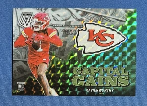 2024 Panini Mosaic Xavier Worthy Capital Gains White Prizm 6/25 RC Chiefs #25 - Picture 1 of 2