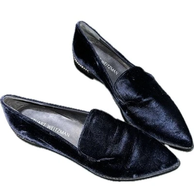 Stuart Weitzman Runatab Terciopelo Plano en Azul Talla 9 1/2 Usado Precio de venta sugerido por el fabricante $425 Foto 1 de 4