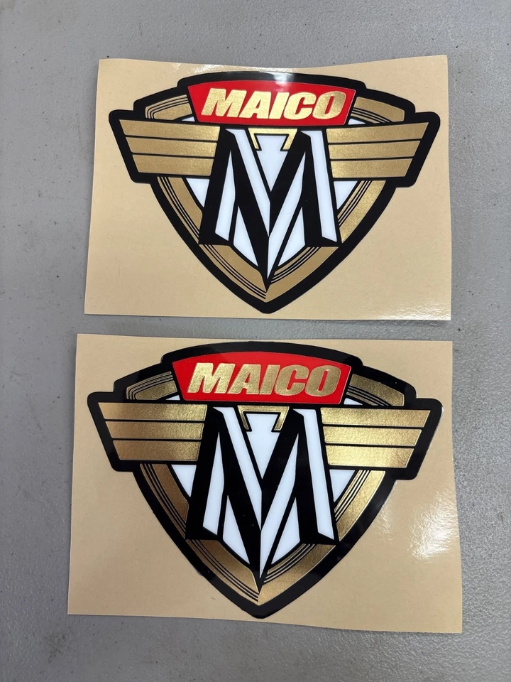 Tanque de fibra de vidrio Maico mc 70-74 y calcomanía de tanque de aluminio 76 - se vende juego de 2 - nuevo Foto 1 de 1