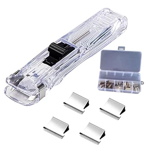 Práctico Dispensador de Pinzas de Oficina, Portátil, Cortador de Papel Rápido con 50 3692 - Imagen 1 de 6