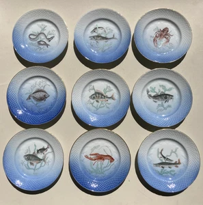 Bing & Grondahl Fish Fisketallerken Dinner Plate Lot of 9 - Picture 1 of 14