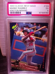 1993 CLASSIC BEST GOLD #124 MANNY RAMIREZ ROOKIE RC PSA 5 INDIANS RED SOX - Picture 1 of 2