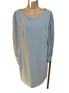 Created for Karl Lagerfeld Paris DRESS/Gown Baby Blue chiffon+pearl cuffs 16 - Picture 1 of 14