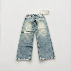 H&M Damen blau Baggy Low Waist Distressed Taille Basse Denim Jeans Größe 2 neu mit Etikett - Bild 1 von 9