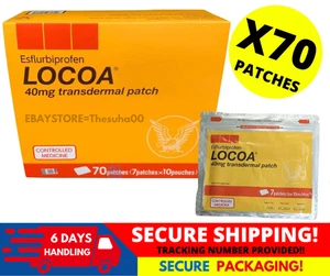 10 Pack ( 70 Patches ) LOCOA 40mg Transdermal Joint Pain Relief - Picture 1 of 6