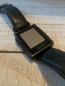 Pebble Steel 401B Smartwatch Leather Band - Untested - Picture 1 of 4