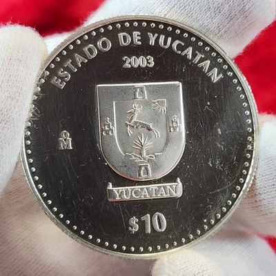 2003 Mexico $10 Pesos Estado De Yucatan Fine Silver .999 Proof Mexican Coin - Image 1 of 4