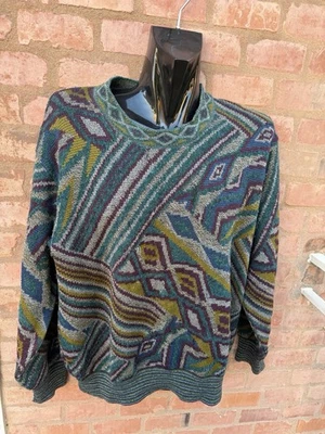 Missoni Sport Hombre’s Suéter Jersey Tejido Cable Vintage Años 80 Lana... - Imagen 1 de 4