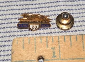 Vintage massive 10K Gold Emaille Windhund Buslinien 20 Jahre Service Pin Fahrer Auszeichnung - Bild 1 von 4