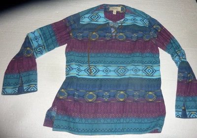 Vtg Cabela's Aztec Southwest Deerskin Soft Pullover Shirt Drawstring Medium C-27 - Image 1 of 4