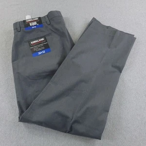 Kirkland Signature Pants Mens 36X30 Gray Chino Non Iron Comfort Pant Casual - Picture 1 of 15