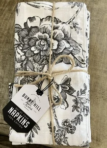 Bunny Hill Farms Floral Toile Cloth Napkins Set 4 18”sq - Picture 1 of 3