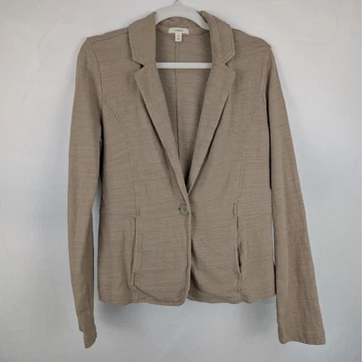 Chaqueta Blazer Caslon Tejida Para Mujer M Mezcla Algodón Carrera Bronceado Costero Abuela Foto 1 de 4