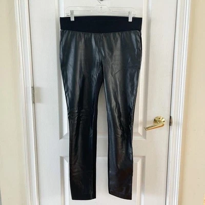 LAUREN Ralph Lauren Talla 10 Negro Sólido Imitación Cuero Frontal Foto 1 de 4