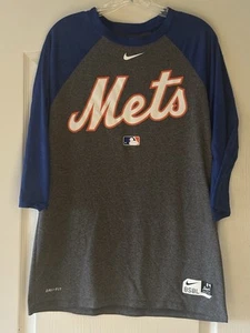 Nike New York Mets MLB Authentic Collection Adult Large Dri Fit Gray Shirt.  - Picture 1 of 4
