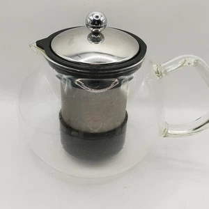 BODUM Assam Round Teapot 4 Cup Press Filter Clear Infuser w/ Glass Handle - Picture 1 of 11