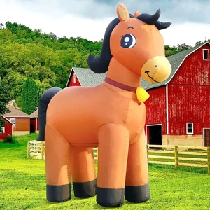6FT Horse Inflatables Christmas Spring, Farm Ranch Blow up Animals Cute Clyde... - Picture 1 of 6