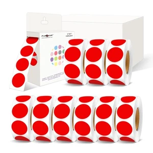 10000 PCS 1 inch Colored Dot Stickers Round Color Coding Labels,10 Rolls Polk... - Bild 1 von 7