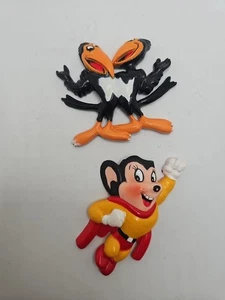 Vintage Viacom Might Maus & Heckle Jeckle Elster Kühlschrankmagnete - Bild 1 von 6