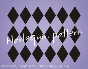 Stencil 2.5" tall Harlequin Diamond Wall Art Shabby Cottage Chic Background sign - Picture 1 of 6