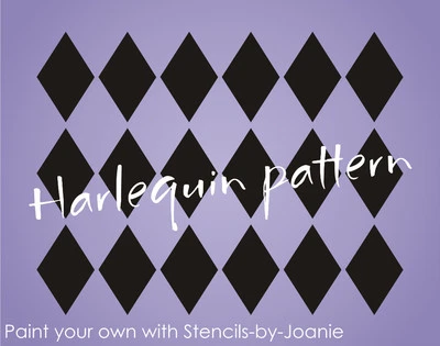 Plantilla 2.5" Alto Arlequín Diamante Arte de Pared Shabby Cottage Chic Letrero de Fondo Foto 1 de 4