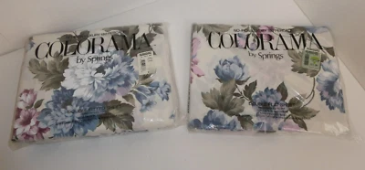 Sábana De Colección Springs Colorama 180 Percal Floral Doble Ajustable Y Plana KATRINA NUEVA EN PAQUETE Foto 1 de 4