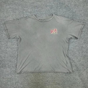 RVCA Shirt Women's Medium Gray Logo Spell Out Crop Top Graphic Tee Short Sleeve - Imagen 1 de 14