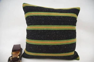 Kilim Pillows, Kilim Pillow Cases, Body Pillow, 18"x18" Green Cushion - Picture 1 of 6