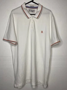 Vintage 1980s Penguin Heritage Slim Fit White Polo T Shirt Sz Medium - Picture 1 of 6