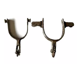 Espuelas de metal para montar a caballo Western para piezas reparación vaquero vintage lote de 2 - Imagen 1 de 20