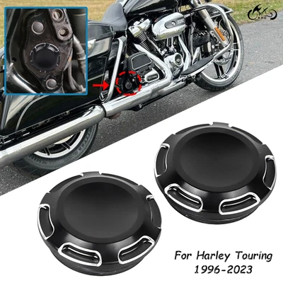 Black Cut Swingarm Pivot Bolt Cover For Harley Touring Road King Street Glide US - Изображение 1 из 4