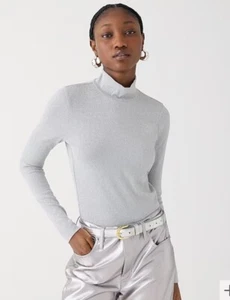 Jcrew Metallic tissue turtleneck sz S BW020 - Picture 1 of 7