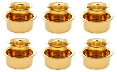 Vaso de café tradicional de latón Kumbakonam Dabara paquete de 6 cada 150 ml Foto 1 de 4