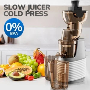 Slow Chew Juicer 250W Cold Press Juicer with Large Feeding Chute 78mm Silent - Picture 1 of 14