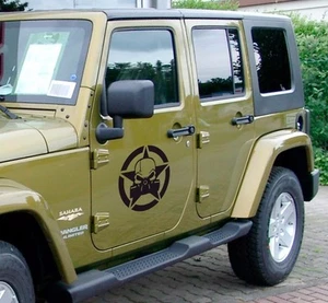Calcomanía adhesiva de vinilo máscara antigás estrella militar calavera 2x14" (para Wrangler Rubicon) - Imagen 1 de 4