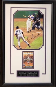 Luis Gonzalez Signed Framed 8x10 2001 World Series Commemorative Montage COA - Picture 1 of 4