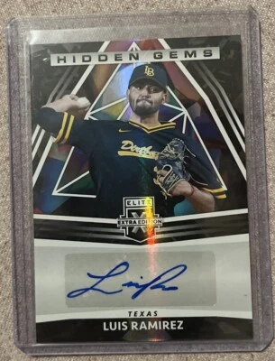 2022 Elite Extra Edition Hidden Gems Luis Ramirez Auto! Rookie RC Rangers - Image 1 of 2