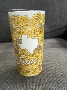 Starbucks Yellow Rose of Texas Double Wall Ceramic Travel Tumbler With Lid 2021 - Picture 1 of 8