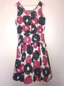 VTG Krist Gudnason Size M L Sleeveless Dress Pink Blue Painted Circles - Picture 1 of 8