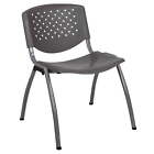 880 Lb. Capacity Gray Plastic Stack Chair With Titanium Gray Powder Coated Frame
