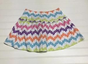 Gymboree Mädchen Blumen Baumwolle Rock 5 6 Gummibund Rüschen weiß lila rosa  - Bild 1 von 5