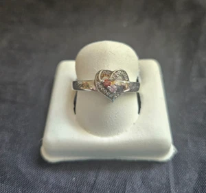 925 STERLING SILBER CZ - HERZ RING GR 7 - Namen "Owen" und "Sophia" (16950) - Bild 1 von 5