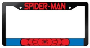 Spider Man Glossy Black Plastic License Plate Frame Marvel - Picture 1 of 1