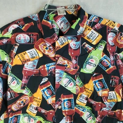 Third Coast Men's Medium Shirt Beer Bottles Coast Florida Hawaiian Surf Beachy - Image 1 of 4