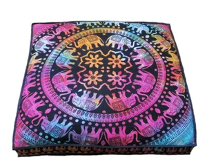 Multicolor Floor Cushion Cover Ped Bed Cover Floor Decor Cushion Cover - Picture 1 of 3