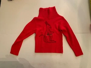 Vintage Kangaroo Red Girl Sweater Size 4 - Picture 1 of 3