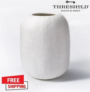Tall White Textured Stoneware Vase Threshold Designed with Studio McGee - Picture 1 of 14